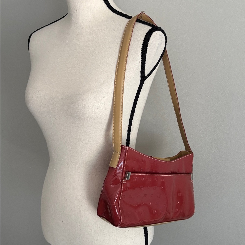 Arcadia Red Patent Leather Purse Bag, made in Italy